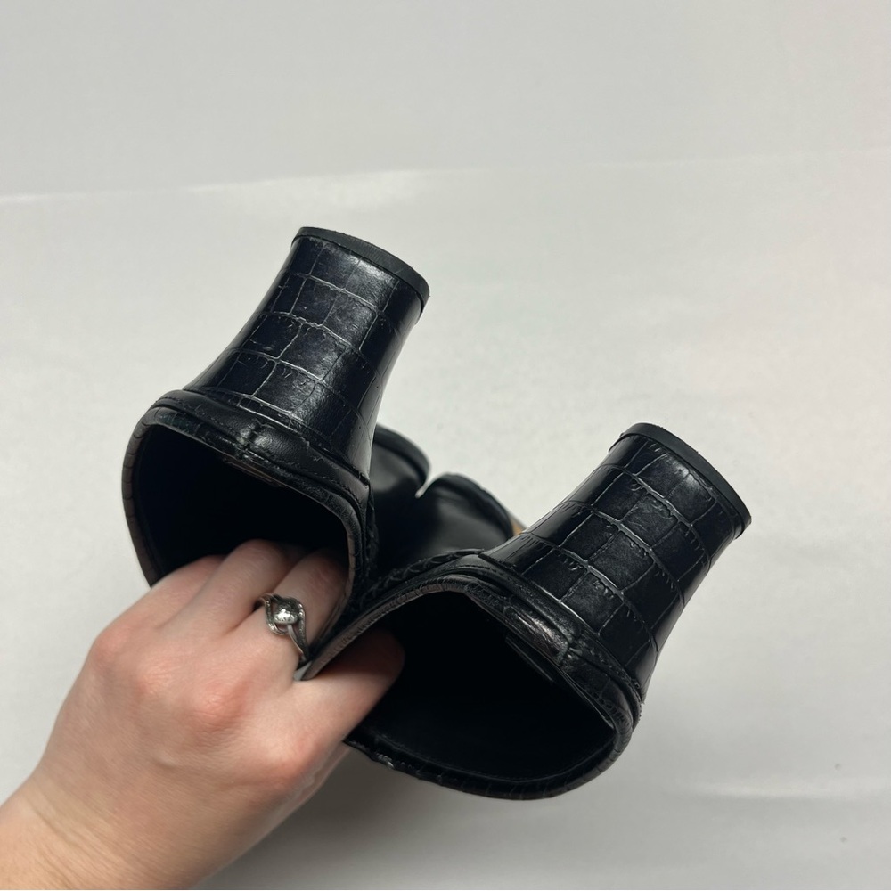 Brighton Western Black Leather Heeled Mules Sz 6.5 - Picture 7 of 9